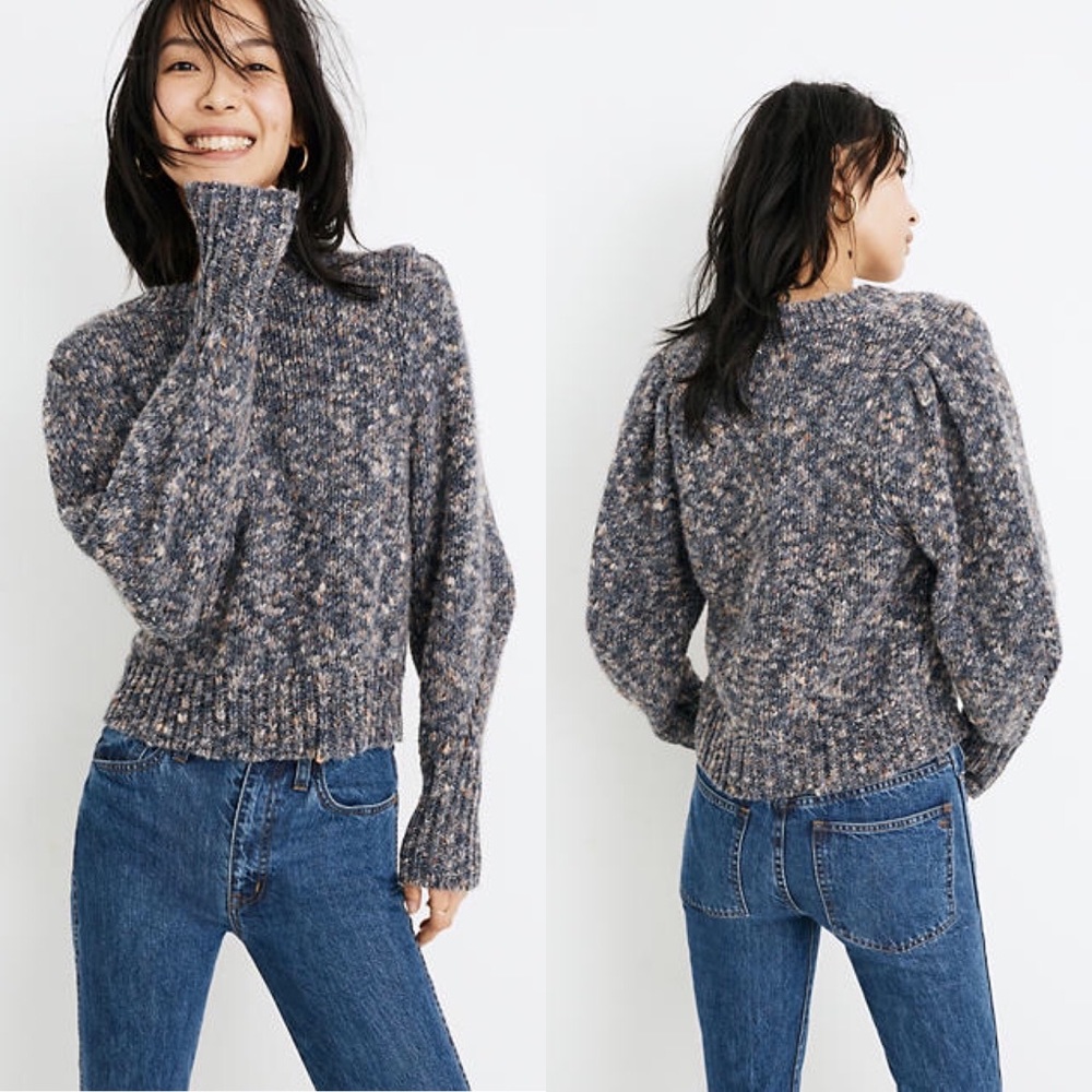 Madewell | Pleat-Shoulder Knit Pullover Sweater L